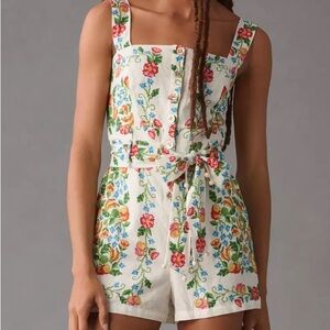 FARM Rio Tropical Romance Off White Romper NWT
